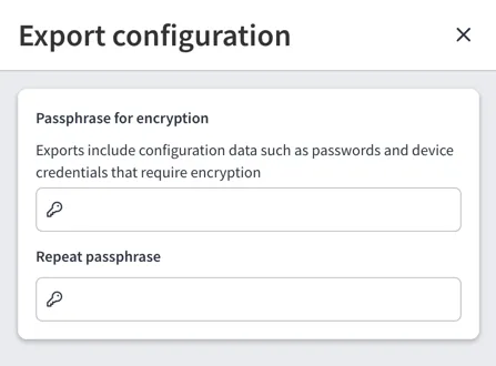 Export Configuration UI