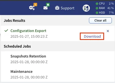 Export Configuration Download